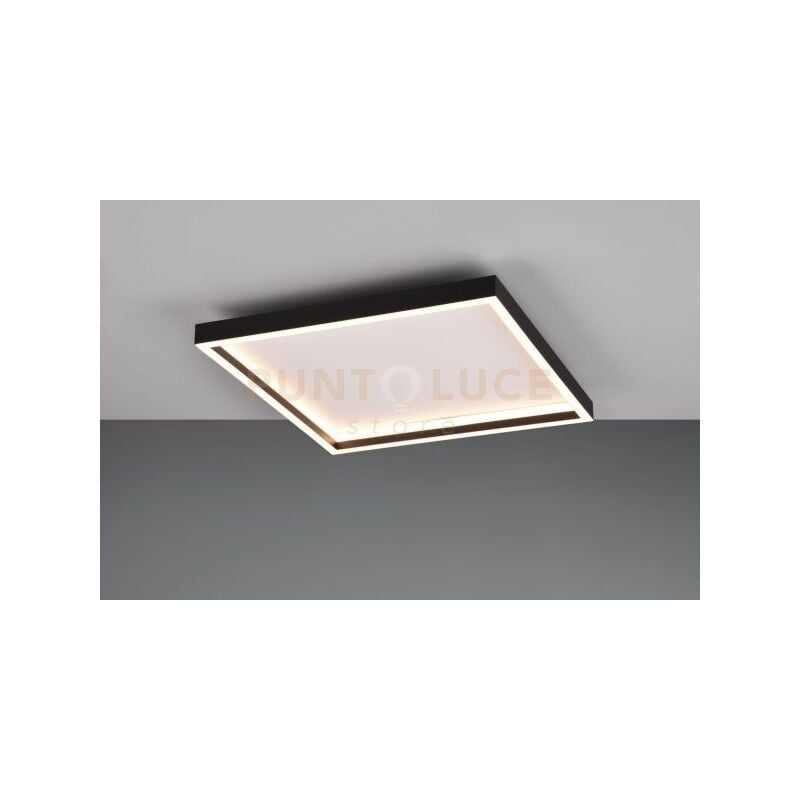 foto del prodotto reality leuchten rotonda plafoniera led 20w 2600lm, 3000k quadrata bordo metallo nero 35cm x 35cm