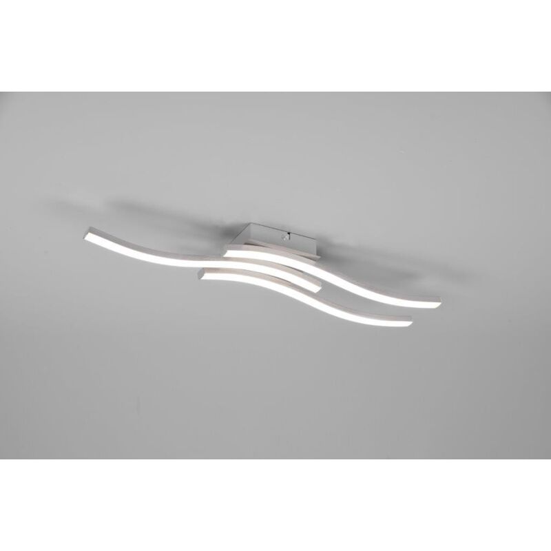 foto del prodotto reality leuchten route plafoniera led 3 bacchette ondulate acciaio satinato l. 54cm
