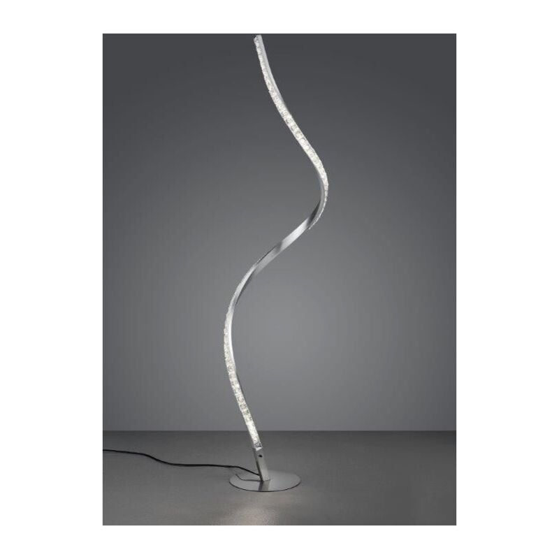 foto del prodotto reality leuchten rubin piantana led alluminio satinato effetto cristallo con telecomando luce bianca dimmerabile rgb h.116cm
