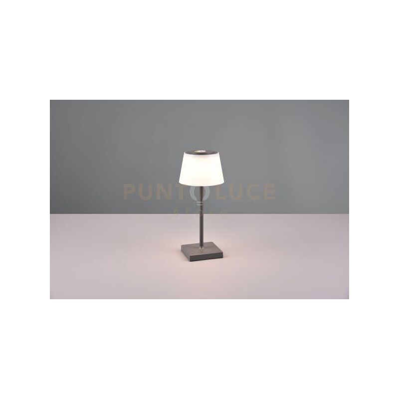foto del prodotto reality leuchten sanchez lampada da esterno led 2,1w 190lm, 3000 4000 5000k da appoggio ricaricabile antracite con regolazione intensita ,
