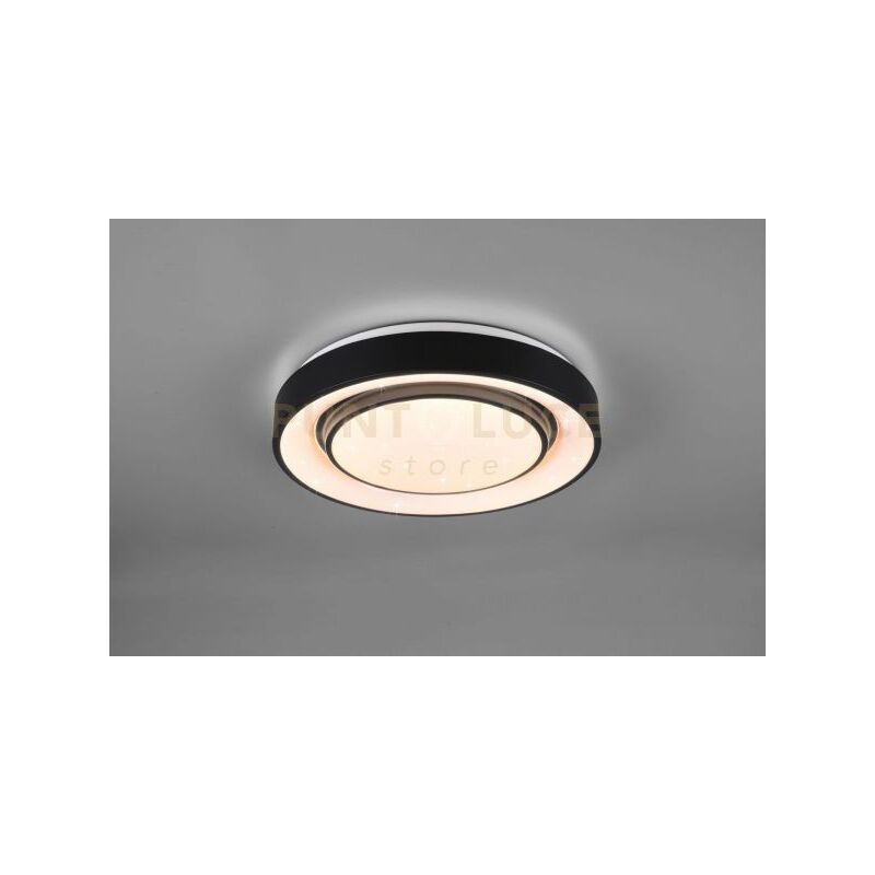 foto del prodotto reality mona plafoniera led 20w 2400lm, 3000 6000k con tecnologia multifunzione wiz diffusore effetto cielo stellato e bordo nero opaco d.