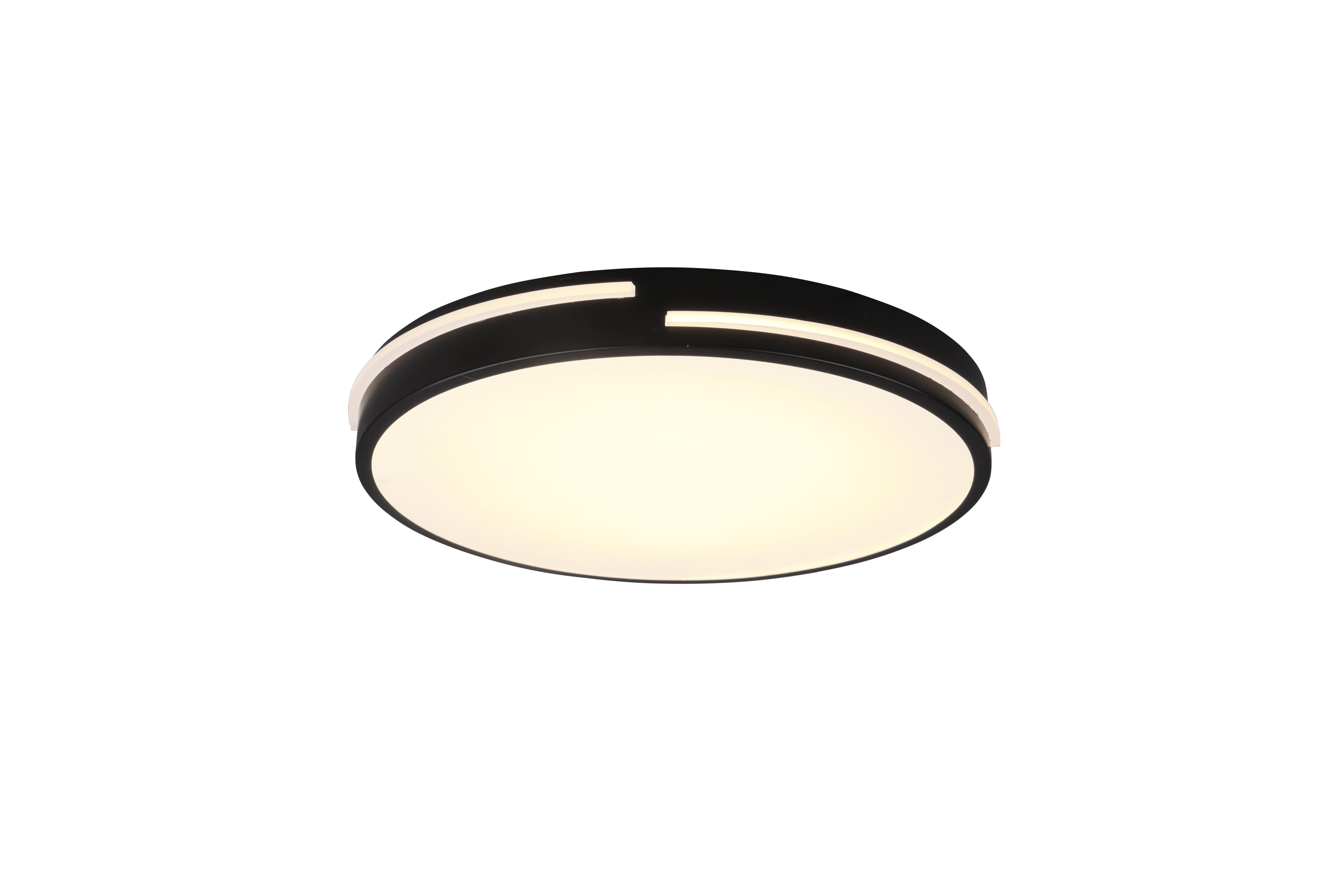 foto del prodotto reality plafoniera led c telecomando, metallo, nero opaco, d40 cm, tacoma
