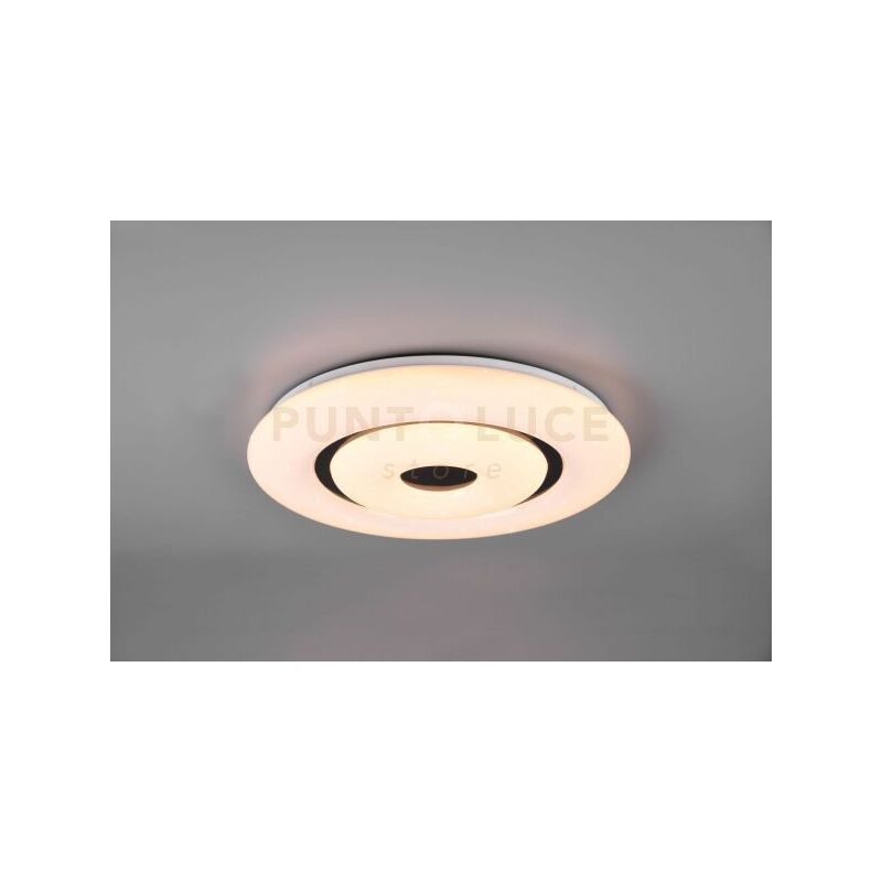 foto del prodotto reality plafoniera rana led diffusore effetto cielo stellato con telecomando d.50cm bordi neri r65081900