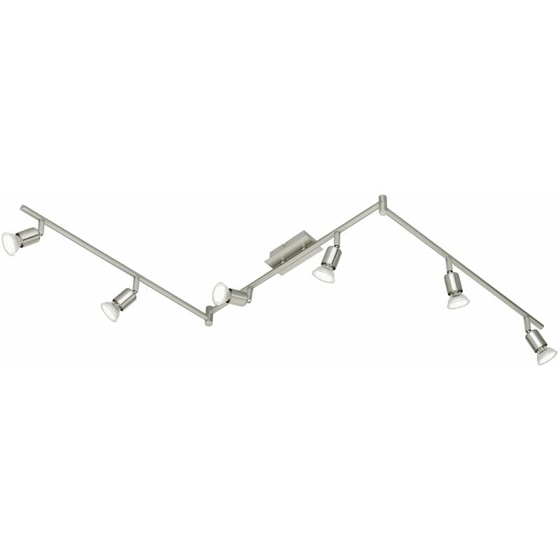 foto del prodotto reality r82946107 nimes faretto, 6xgu10, 3 w led, nichel opaco, 150x14 19.5 cm