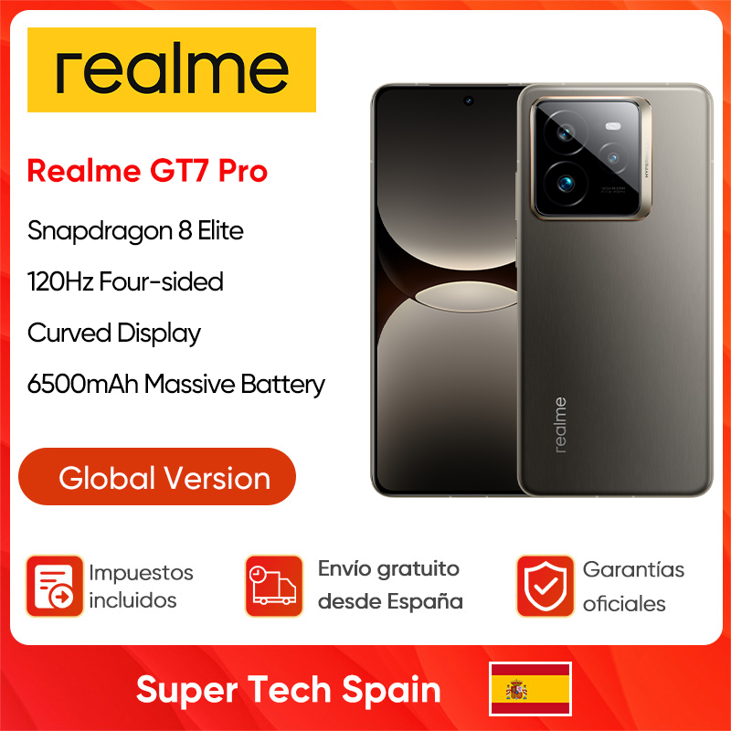 foto del prodotto realme gt7 pro 5g smartphone 12gb 256gb 512gb snapdragon 8 elite 6,78 120hz display curvo espositore veloce 24h