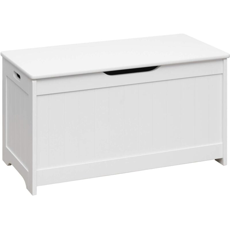 foto del prodotto rebecca mobili baule cassapanca contenitore portagiochi per bambini in legno bianco cameratta