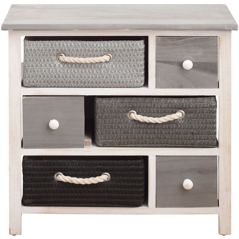 foto del prodotto rebecca mobili cassettiera mobile bagno shabby 6 cassetti moderno 53x56x27