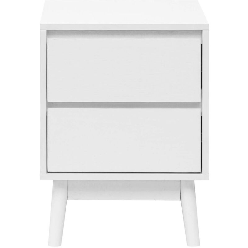 foto del prodotto rebecca mobili comodino 2 cassetti comodino multiuso bianco mdf stile scandinavo