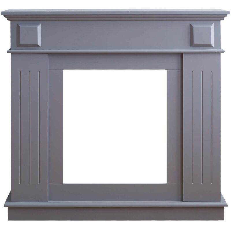 foto del prodotto rebecca mobili cornice camino finto caminetto mdf moderno grigio 100x109x26