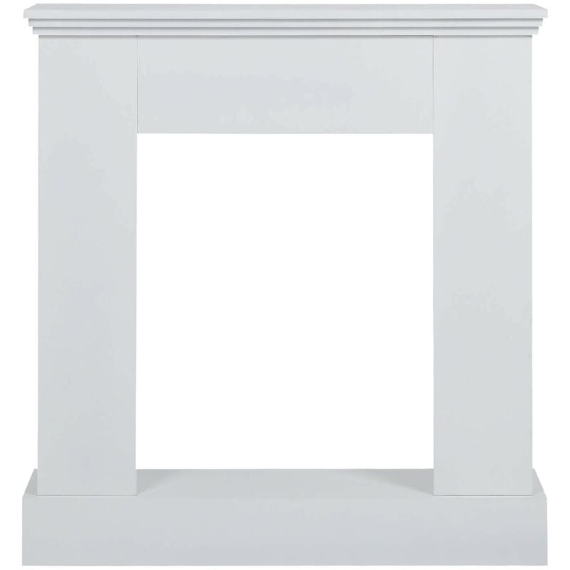 foto del prodotto rebecca mobili cornice decorativa camino legno bianco contemporaneo 98x92x23