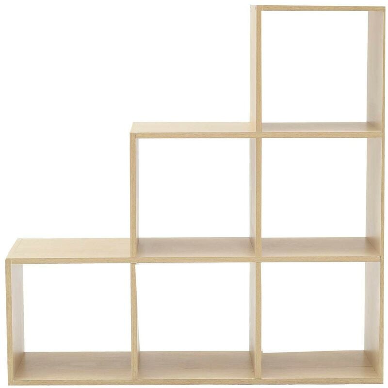 foto del prodotto rebecca mobili libreria scaffale a scala moderno 6 scomparti 97,5x97,5x29
