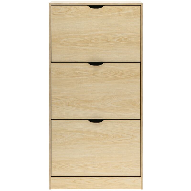 foto del prodotto rebecca mobili mobile scarpiera porta scarpe mdf beige compatto per 12 paia