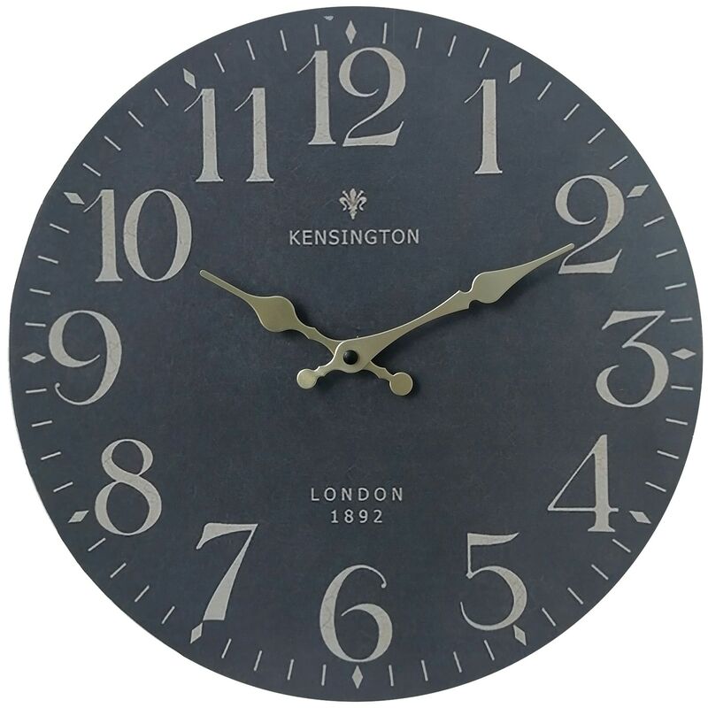 foto del prodotto rebecca mobili orologio da appendere vintage nero giallo mdf stile classico idea regalo