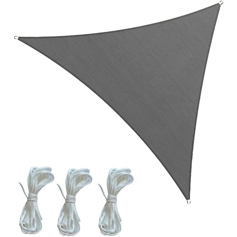 foto del prodotto rebecca mobili vela parasole triangolare grigio polietilene con corde 5x5x5