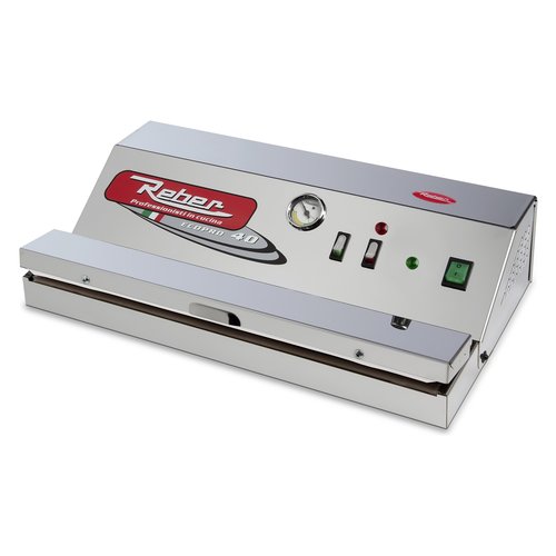 foto del prodotto reber ecopro 40 reber macchina sottovuoto professionale 9716 nel ecopro 40 barra 43 cm capacit 40 lt min max 900 mbar acciaio