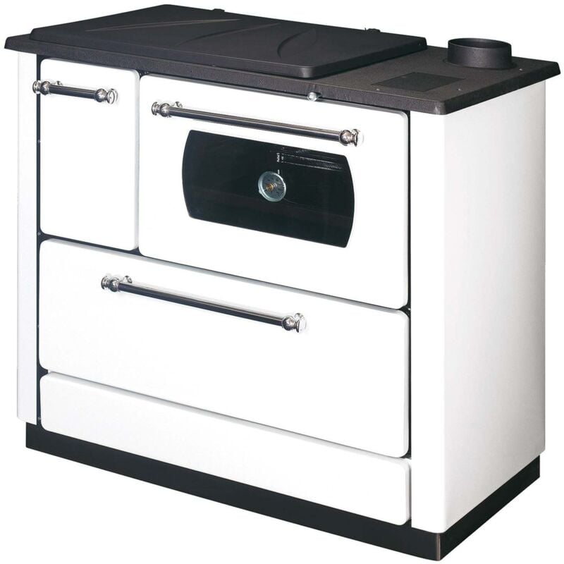 foto del prodotto recasashop - stufa cucina a legna con forno 9kw popular cappuccino 90x58xh90 cm.