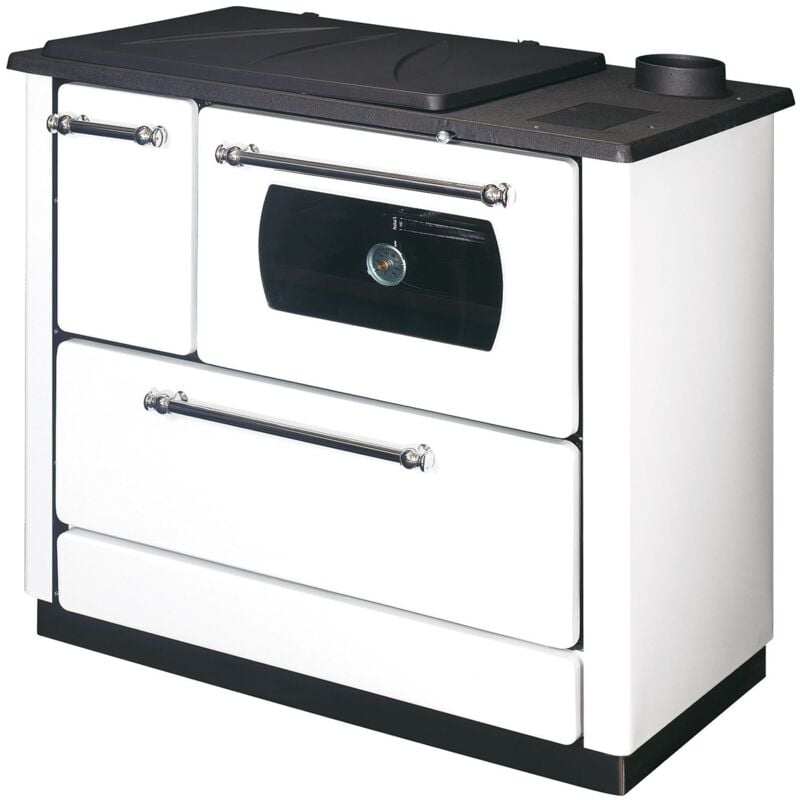foto del prodotto recasashop stufa cucina riscaldamento a legna con forno struttura in acciaio 9,06 kw popular beige