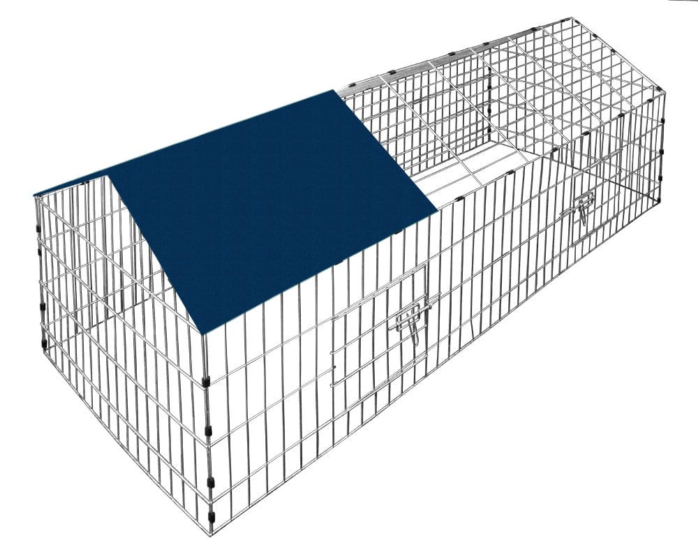 foto del prodotto recinto animali tetto blu metallo 180x75x75cm