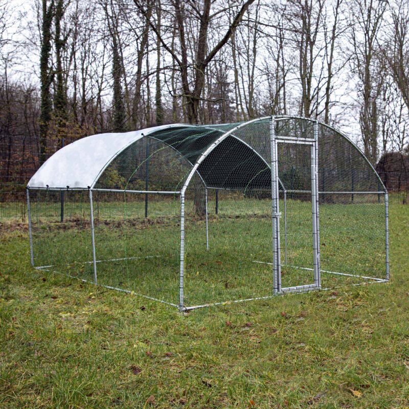 foto del prodotto recinto animali xxl 4x2,95x2m con tettoia impermeabile, porta e spazio per movimento libero fudajo