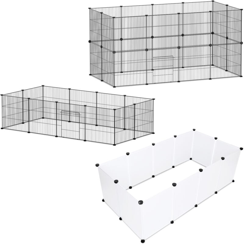 foto del prodotto recinto da esterno recinto a rete playpen per conigli playpen gabbia per piccoli animali ruspanti recinto nero 110 x 110 x 47 cm swanew