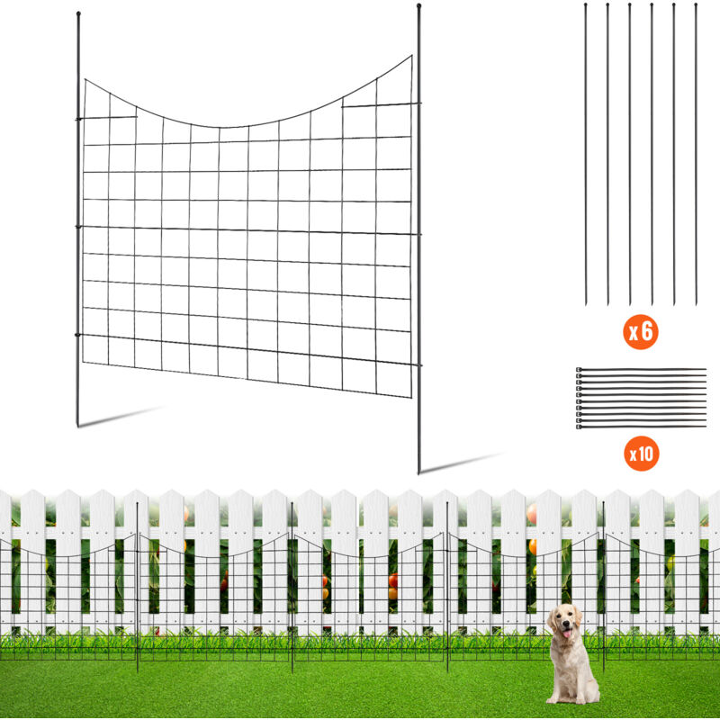 foto del prodotto recinto del giardino, 36,6 pollici altezza x 29,5 pollici lunghezza , confezione da 5, recinzione decorativa in metallo per cortile mophorn