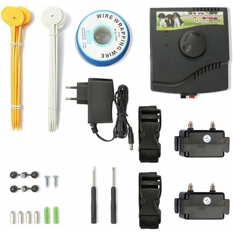 foto del prodotto recinto elettrico per cani con 2 collari collari anti fuga per un addestramento efficace