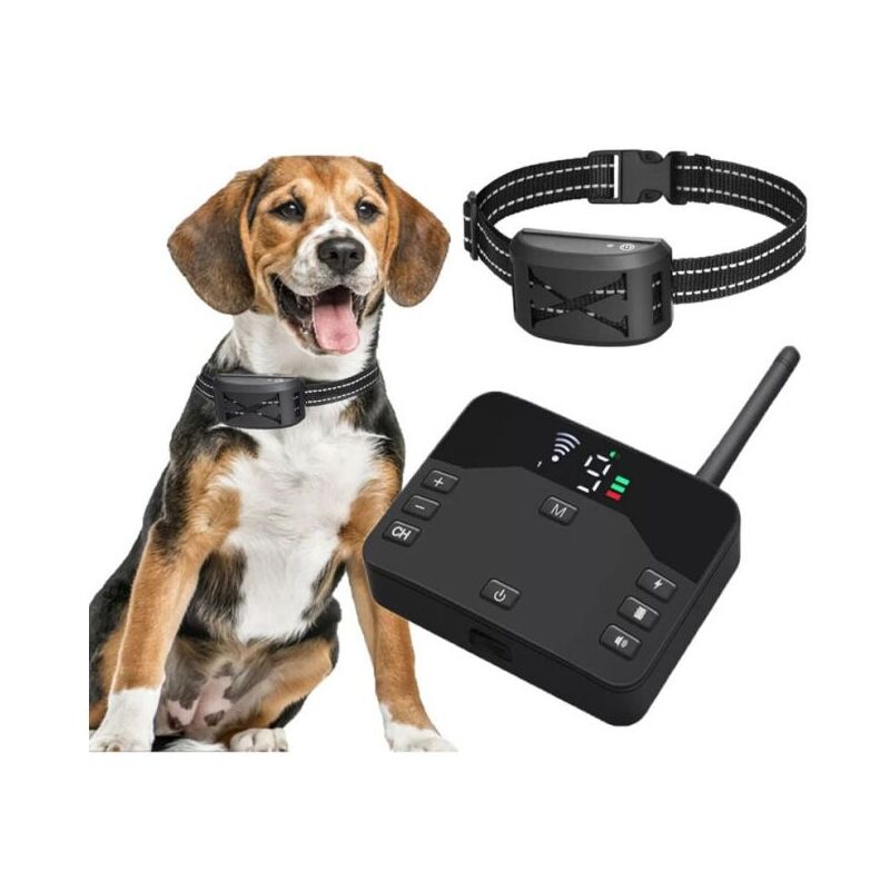 foto del prodotto recinto elettrico wireless 2 in 1 per cani, sistema di contenimento per animali domestici con ricevitore impermeabile ricaricabile, collare di
