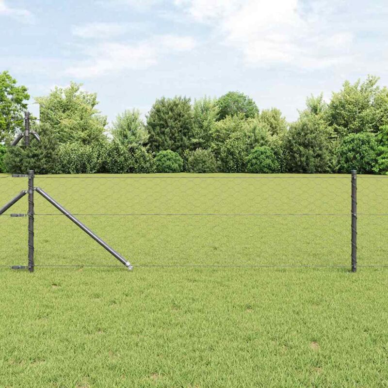 foto del prodotto recinto esagonale vidaxl grigio 0.6x10 m in acciaio