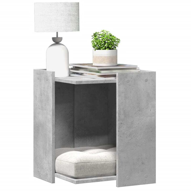 foto del prodotto recinto lettiera gatti grigio cemento 60x40x40 cm in truciolato vidaxl