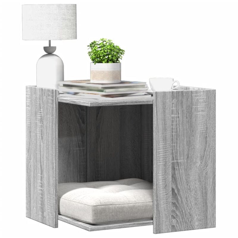 foto del prodotto recinto lettiera gatti grigio sonoma 53x53x51 cm in truciolato vidaxl