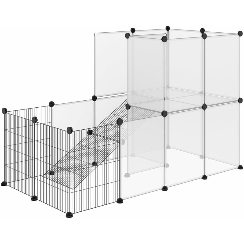foto del prodotto recinto modulare per conigli e animali di piccole dimensioni in acciaio e resina nero