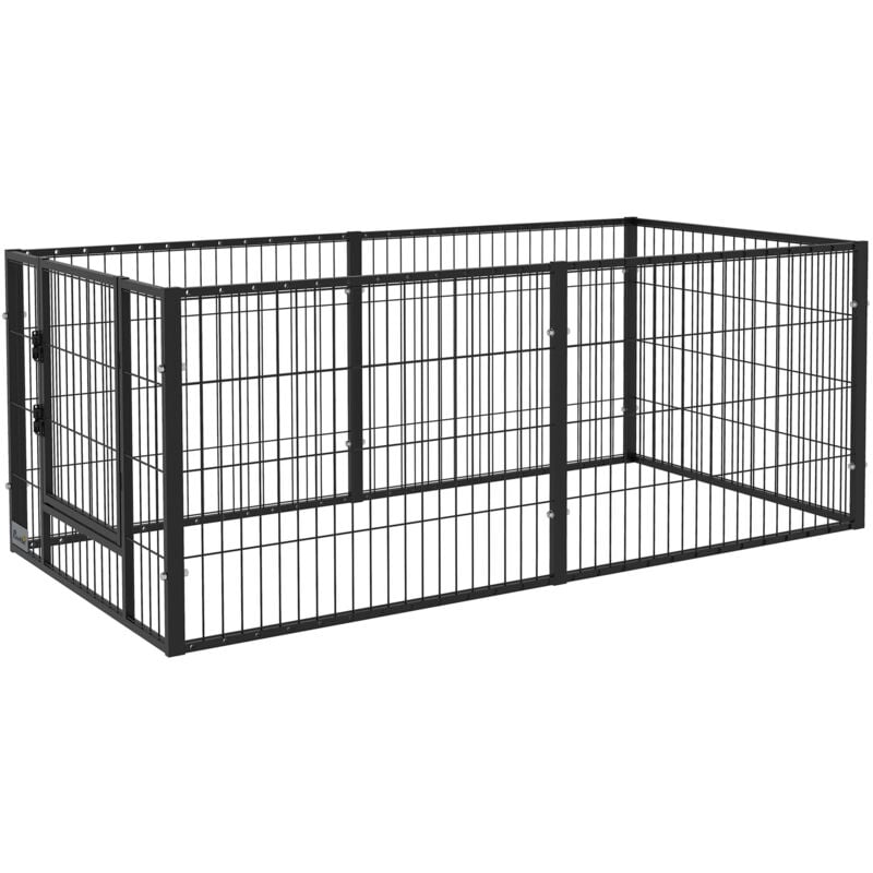 foto del prodotto recinto per animali 6 pannelli per piccoli cani 82.5 150x79x61cm metallo pawhut