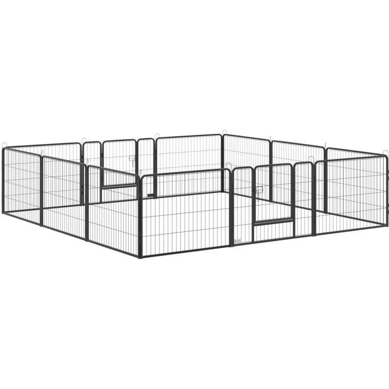 foto del prodotto recinto per animali domestici 80x1,5x60 cm in acciaio nero