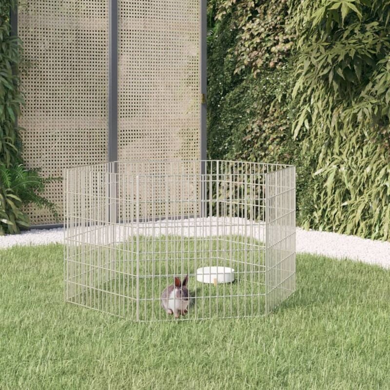 foto del prodotto recinto per animali ruspante 6 pannelli 54x60 cm ferro zincato vidaxl