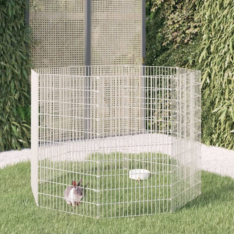 foto del prodotto recinto per animali ruspante 8 pannelli 54x100 cm ferro zincato vidaxl