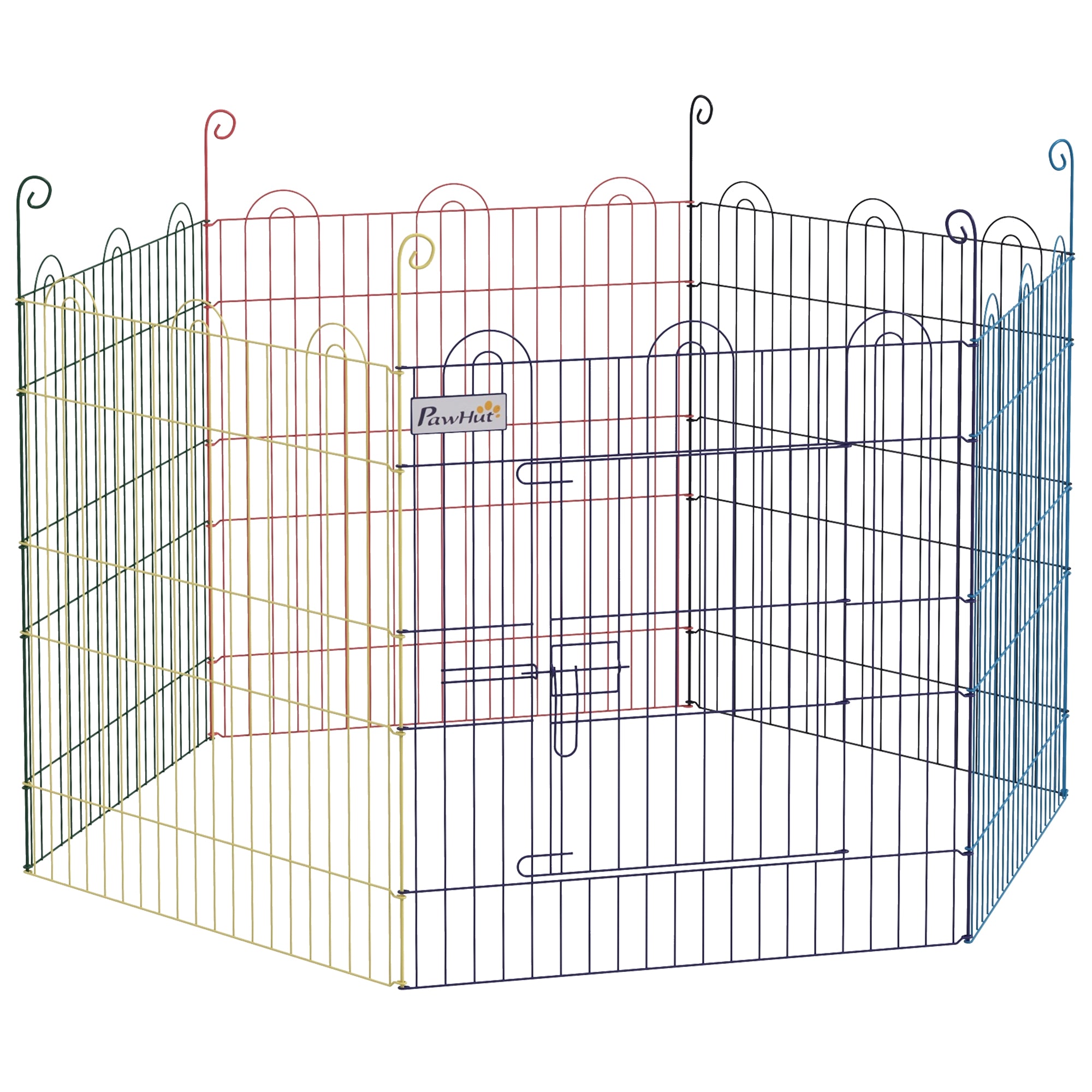 foto del prodotto recinto per cani 6 pannelli 120x60 cm in metallo multicolore