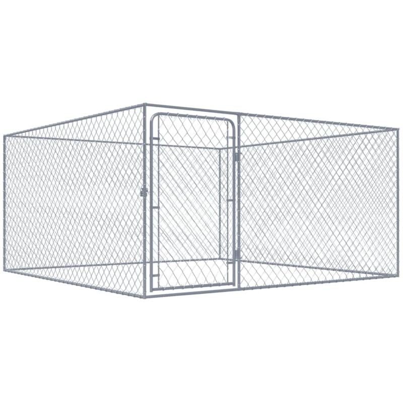 foto del prodotto recinto per cani da esterno in acciaio zincato porta battente varie dimensioni dimensioni 2x2x1 m