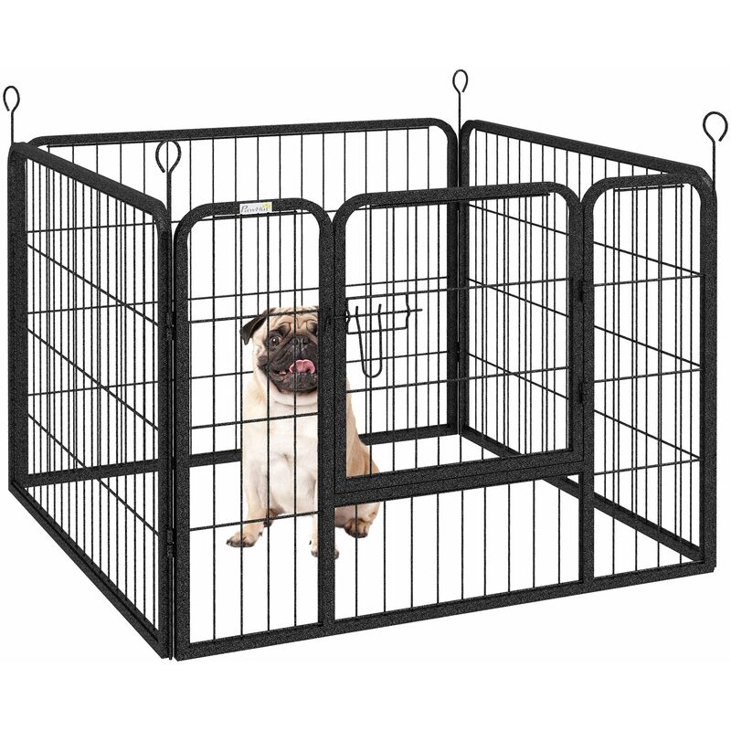 foto del prodotto recinto per cani pieghevole 82x82x60 cm in metallo grigio
