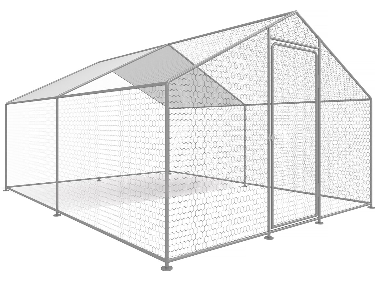 foto del prodotto recinto per galline 9 m rete metallica 3 x 3 x 2 m acciaio zincato