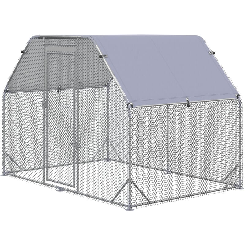 foto del prodotto recinto per galline coperto pollaio da giardino 4 6 polli 280x190x195cm pawhut