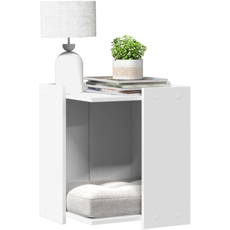 foto del prodotto recinto per lettiera per gatti bianco 80x50x45 cm in truciolato vidaxl