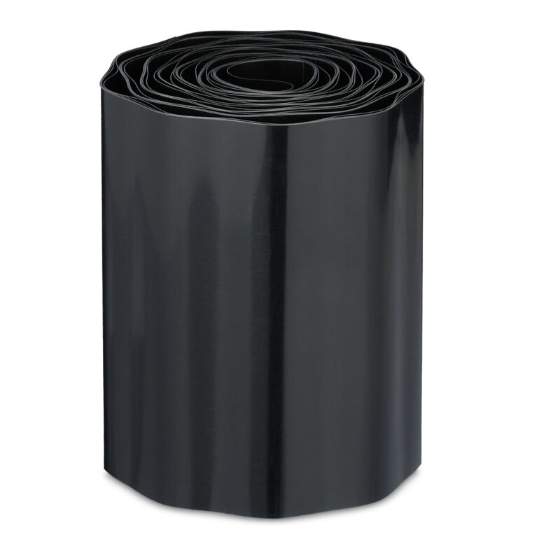 foto del prodotto recinto per prato e aiuole, bordo erba hxl 20 cm x 9 m, sponda per giardino anti erbacce, in plastica, nero relaxdays