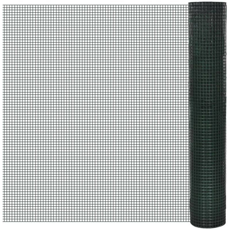foto del prodotto recinto pollaio in rete zincato rivestimento pvc 10x1 m verde