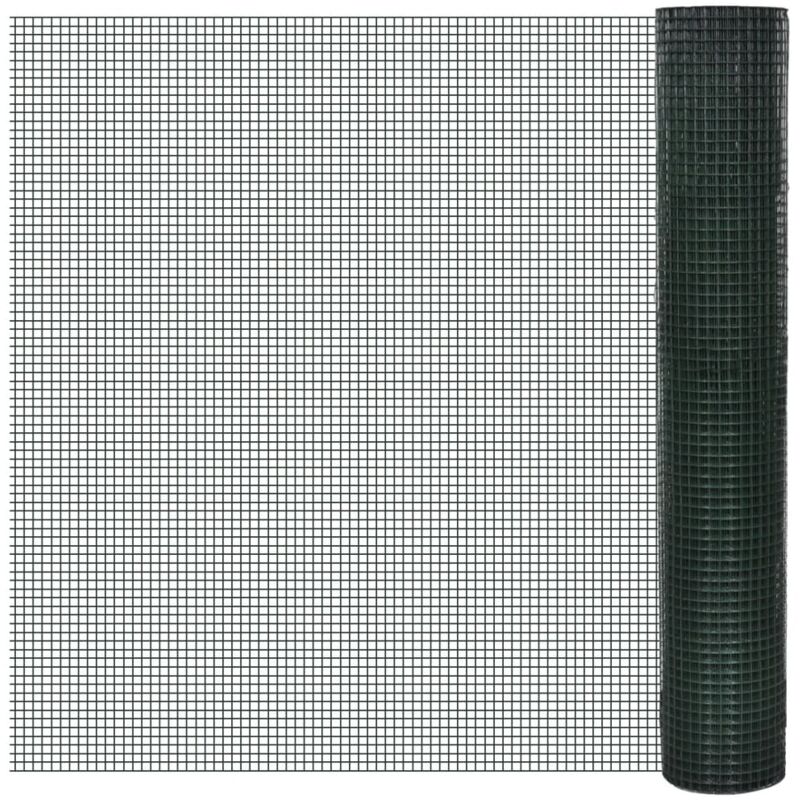 foto del prodotto recinto pollaio in rete zincato rivestimento pvc 10x1 m verde vidaxl