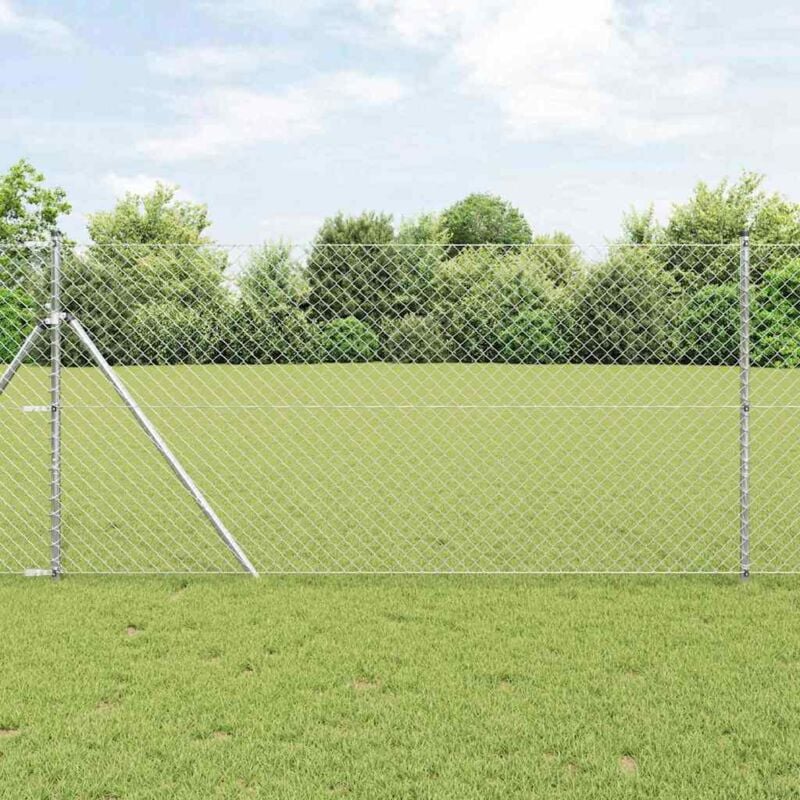 foto del prodotto recinzione a maglie di catena argento 10 x 1 m acciaio zincato vidaxl