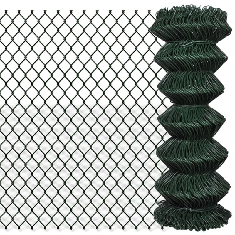 foto del prodotto recinzione a rete in acciaio 1x15 m verde maglie di catena con fili di 2,8 mm
