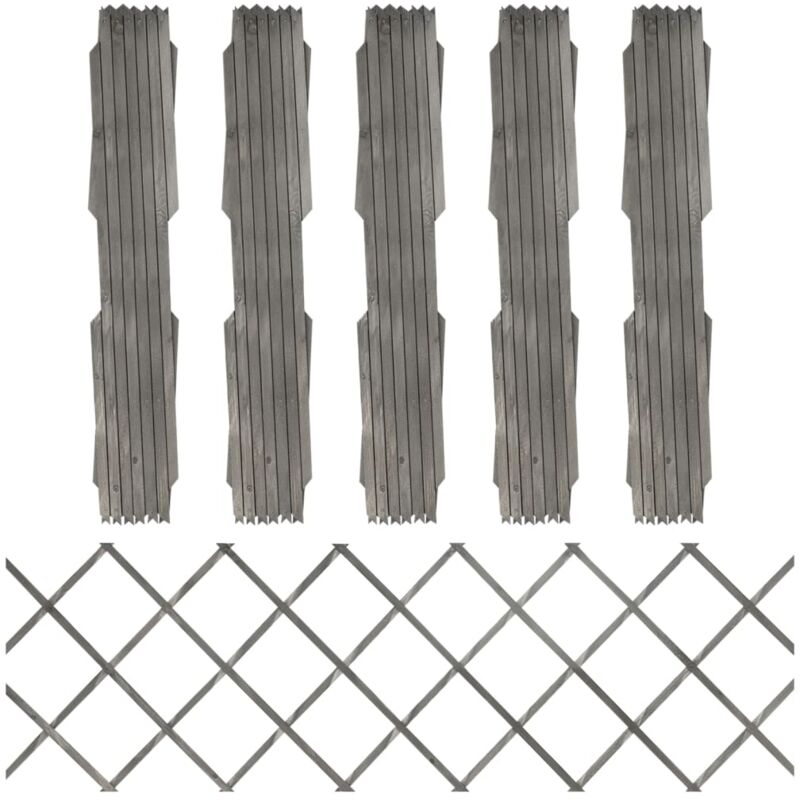 foto del prodotto recinzione a traliccio 5 pz in massello abete grigio 180x60 cm vidaxl