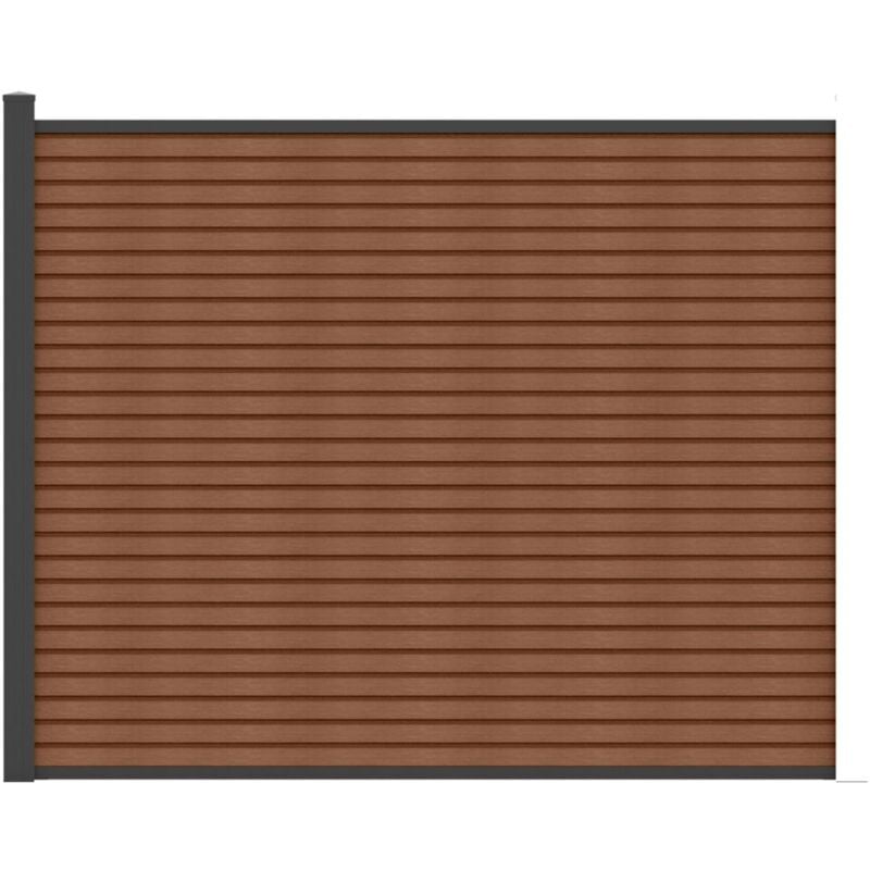 foto del prodotto recinzione appoggio effetto legno h148 cm set di 9 lamine composito coestruso 1 montante antracite palizo