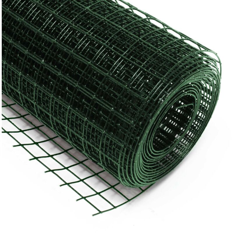foto del prodotto recinzione aviaria 4 angoli con rete 25 x 25 mm 50 cm x 5 m verde
