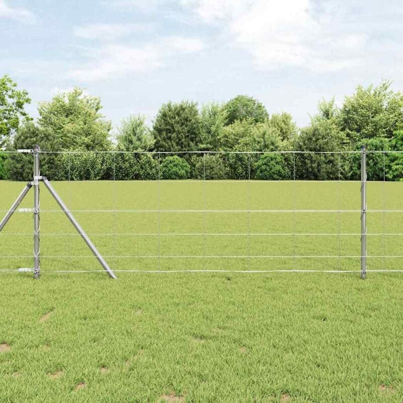 foto del prodotto recinzione da campo argento 25 x 0.8 m acciaio zincato - vidaxl
